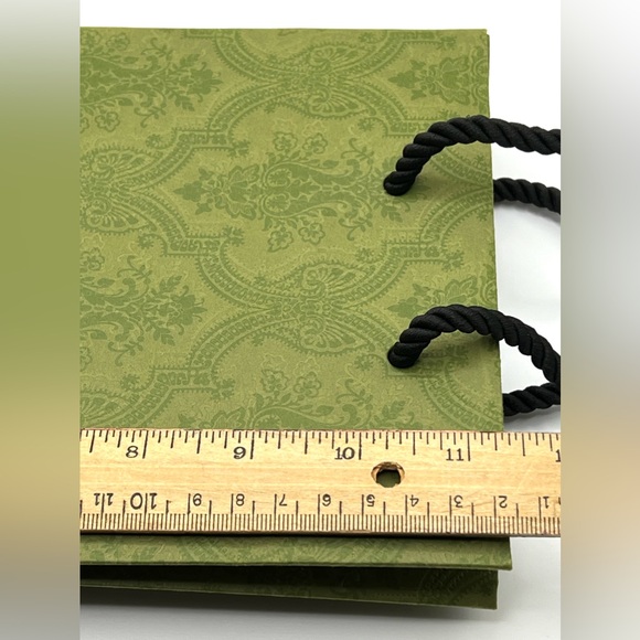 Gucci EMPTY Green Shopping Gift Tote Bag with Handles Floral Pattern 11.2x6.5x2" - Picture 7 of 7